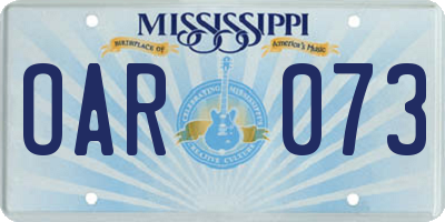 MS license plate OAR073