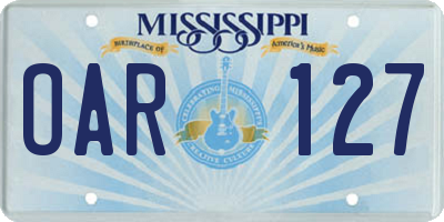 MS license plate OAR127