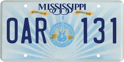 MS license plate OAR131