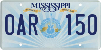 MS license plate OAR150