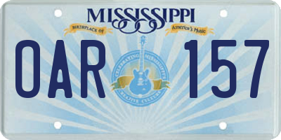 MS license plate OAR157