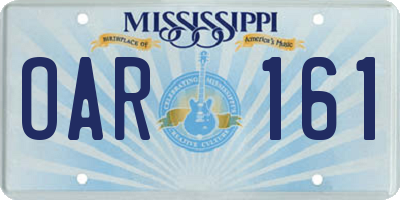 MS license plate OAR161