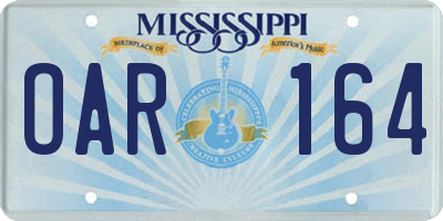 MS license plate OAR164