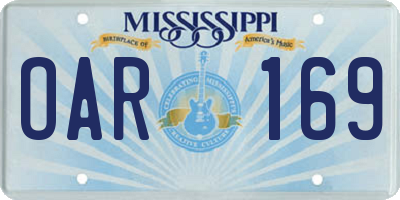 MS license plate OAR169