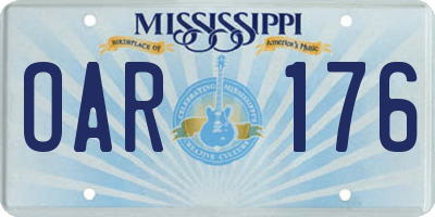 MS license plate OAR176