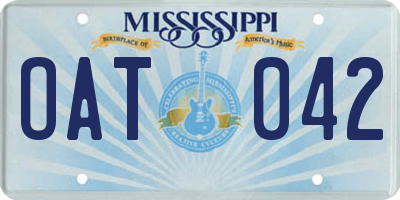MS license plate OAT042