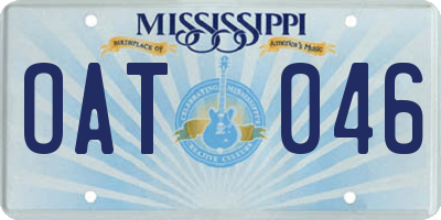 MS license plate OAT046