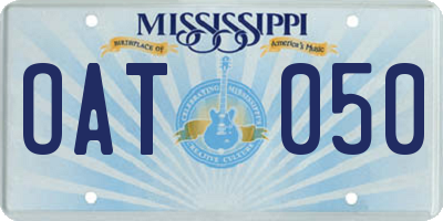 MS license plate OAT050