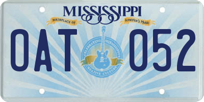 MS license plate OAT052