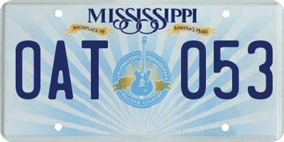 MS license plate OAT053