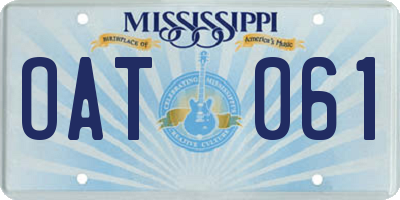 MS license plate OAT061