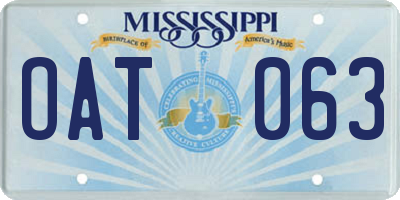 MS license plate OAT063