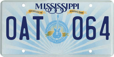 MS license plate OAT064