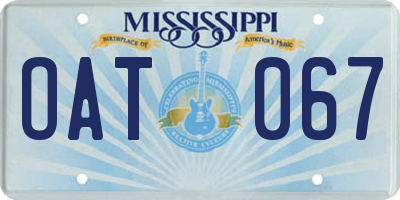 MS license plate OAT067