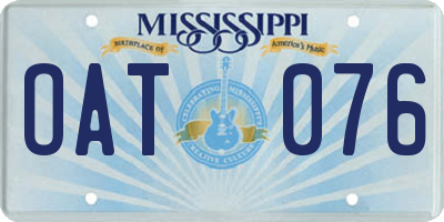 MS license plate OAT076