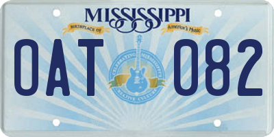MS license plate OAT082