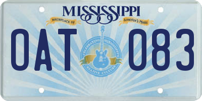 MS license plate OAT083
