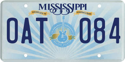 MS license plate OAT084