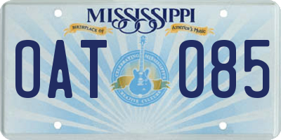 MS license plate OAT085