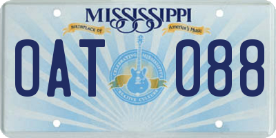 MS license plate OAT088
