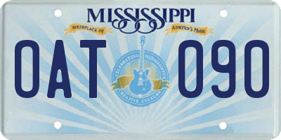 MS license plate OAT090