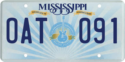 MS license plate OAT091