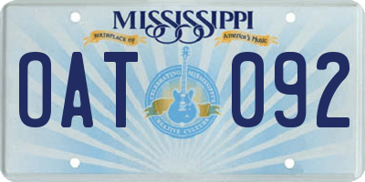 MS license plate OAT092