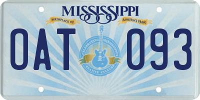 MS license plate OAT093