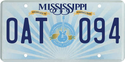 MS license plate OAT094