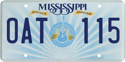 MS license plate OAT115