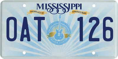 MS license plate OAT126