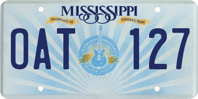 MS license plate OAT127