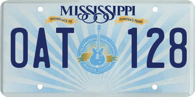 MS license plate OAT128