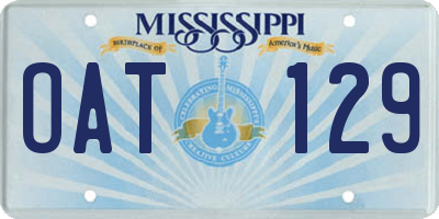 MS license plate OAT129