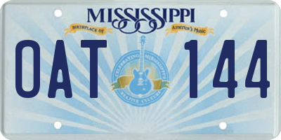 MS license plate OAT144
