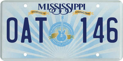 MS license plate OAT146