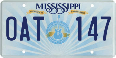 MS license plate OAT147