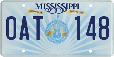 MS license plate OAT148