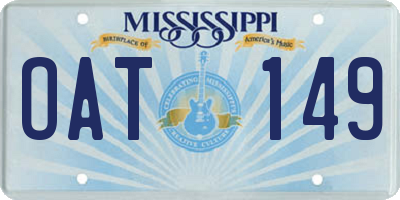 MS license plate OAT149