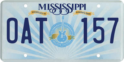 MS license plate OAT157