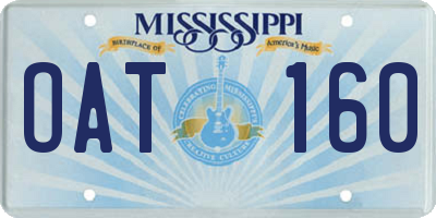 MS license plate OAT160