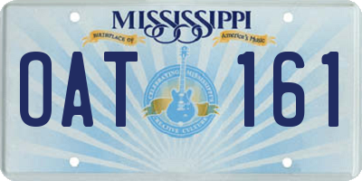 MS license plate OAT161