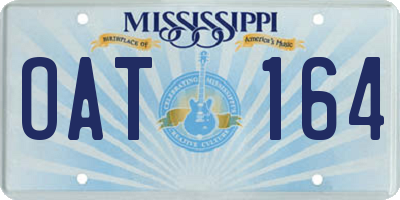 MS license plate OAT164