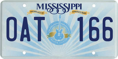 MS license plate OAT166