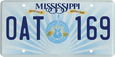 MS license plate OAT169