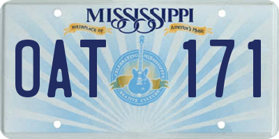 MS license plate OAT171