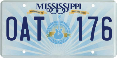 MS license plate OAT176