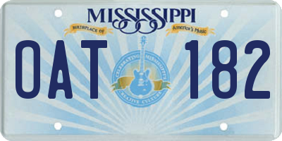 MS license plate OAT182