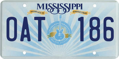 MS license plate OAT186