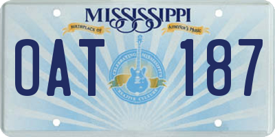 MS license plate OAT187